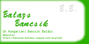 balazs bancsik business card